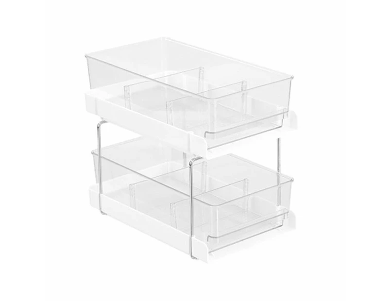 Boxsweden Crystal 2 Tier Drawer Tray with Dividers 30x18x22.5CM