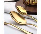 24 Piece Kitchen Cutlery Set 410 Stainless Steel Gold Knife Fork Spoon