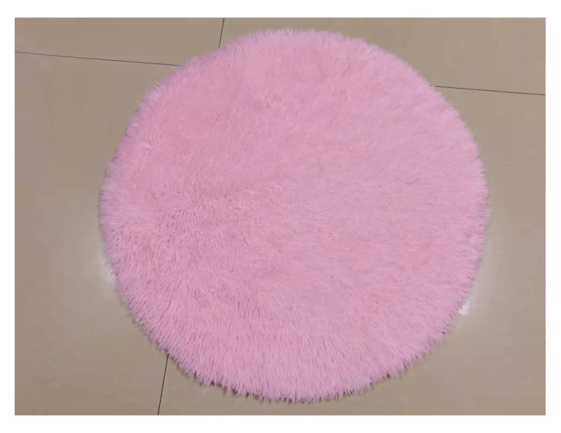 Pink Floor Round Fluffy Rug Living Room Bedroom Extra Soft Shaggy Carpet Coffee Table