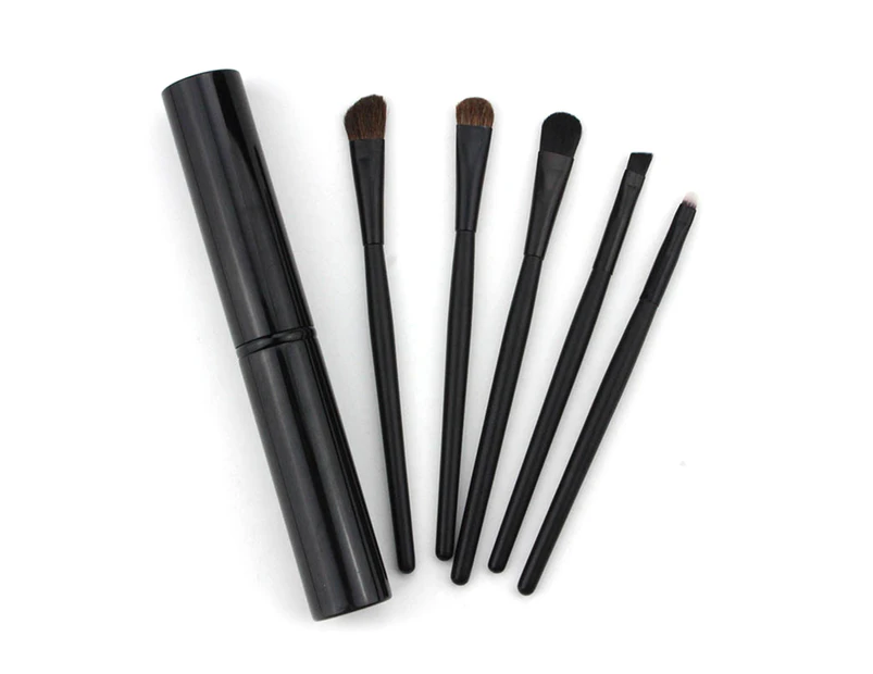 1 Set Makeup Brush Set Dense Bristles Comfortable Grip Strong Powder Grabbing Eye Shadow Brush Set Women Supplies - Black