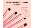 1 Set Makeup Brush Set Dense Bristles Comfortable Grip Strong Powder Grabbing Eye Shadow Brush Set Women Supplies - Pink