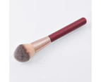 Makeup Brush Easy to Clean Large Size Maroon Color Tube Flame Head Comfortable Cosmetics Accessory Wool Handle Fixing Powder Highlight Brush - Red