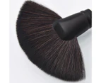 Makeup Brush Wooded Handle Ergonomic Nylon Bristles Grip Comfortable Applying Powder Single Large Soft Dense Face Loose Powder Brush for Women - Black