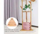Coat Rack Stand, Bamboo Coat Trees Free Standing Coat Hat Stand Storage Rack Hall Tree for Hallway Entryway