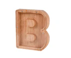Wooden Alphabet Piggy Bank Letter Shaped Money Box