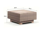 Outdoor Acapulco Teak Top Coffee Table - Brushed Wheat Wicker - Outdoor Tables