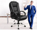 Alfordson Executive Office Chair PU Leather Computer Gaming Racer Black Seat