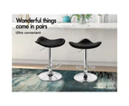 ALFORDSON 2x Bar Stools Kitchen Swivel Chair Leather Gas Lift Portia BLACK