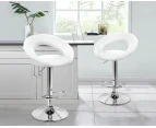 ALFORDSON 2x Bar Stools Kitchen Swivel Chair Leather Gas Lift Ovadia White