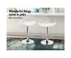 ALFORDSON 2x Bar Stools Kitchen Swivel Chair Leather Gas Lift Portia WHITE