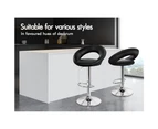 ALFORDSON 2x Bar Stools Kitchen Swivel Chair Leather Gas Lift Ovadia BLACK