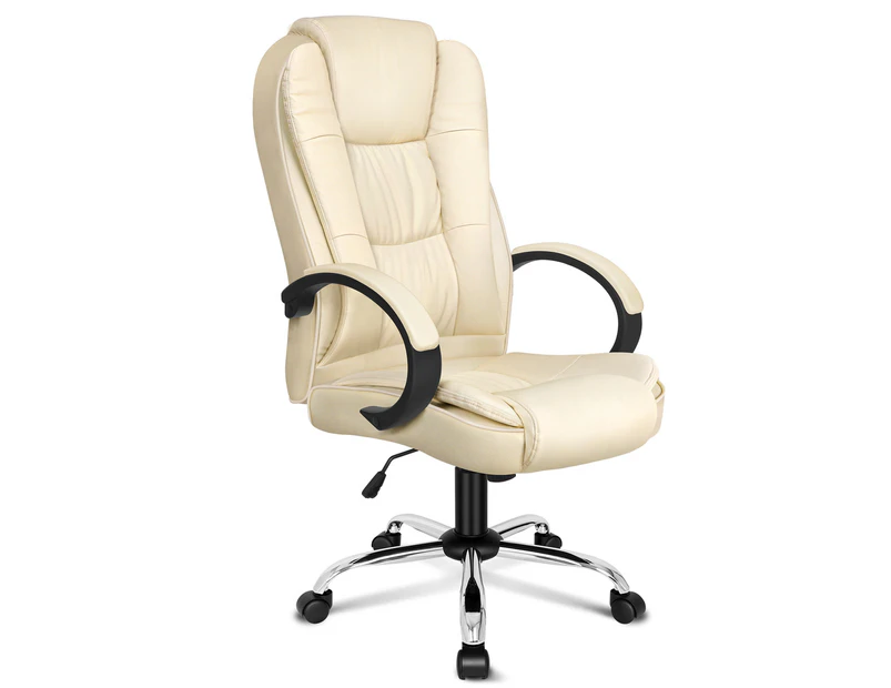 ALFORDSON Office Chair Tilt Adjustable Adam Beige