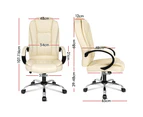 ALFORDSON Office Chair Tilt Adjustable Adam Beige