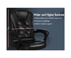 ALFORDSON Massage Office Chair PU Leather Black