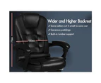 ALFORDSON Massage Office Chair with Footrest Black