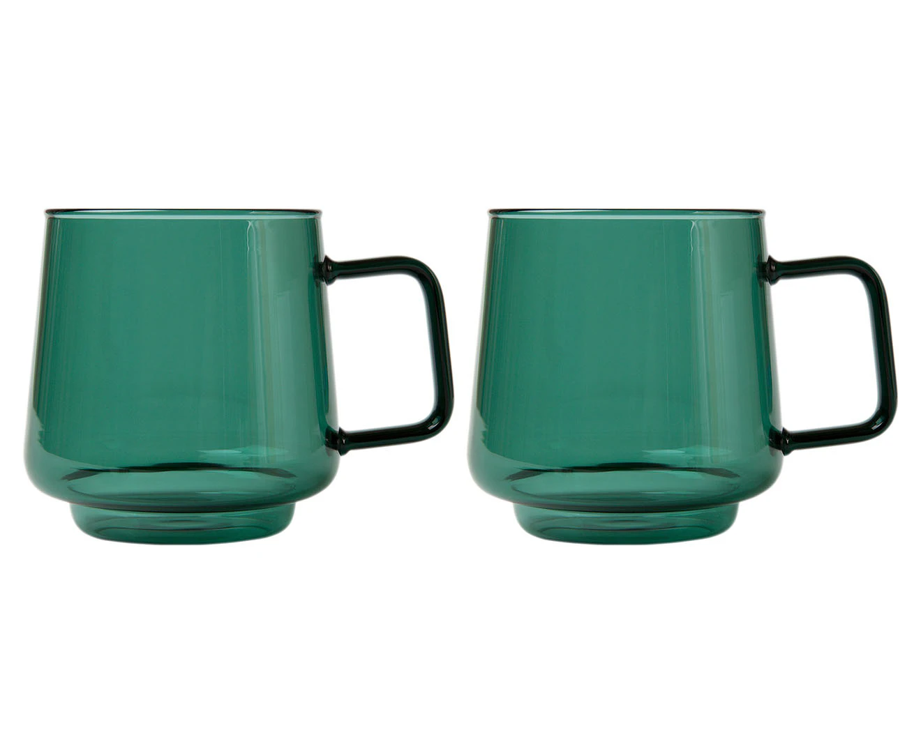 Set of 2 Maxwell & Williams 400mL Blend Sala Glass Mugs - Forest