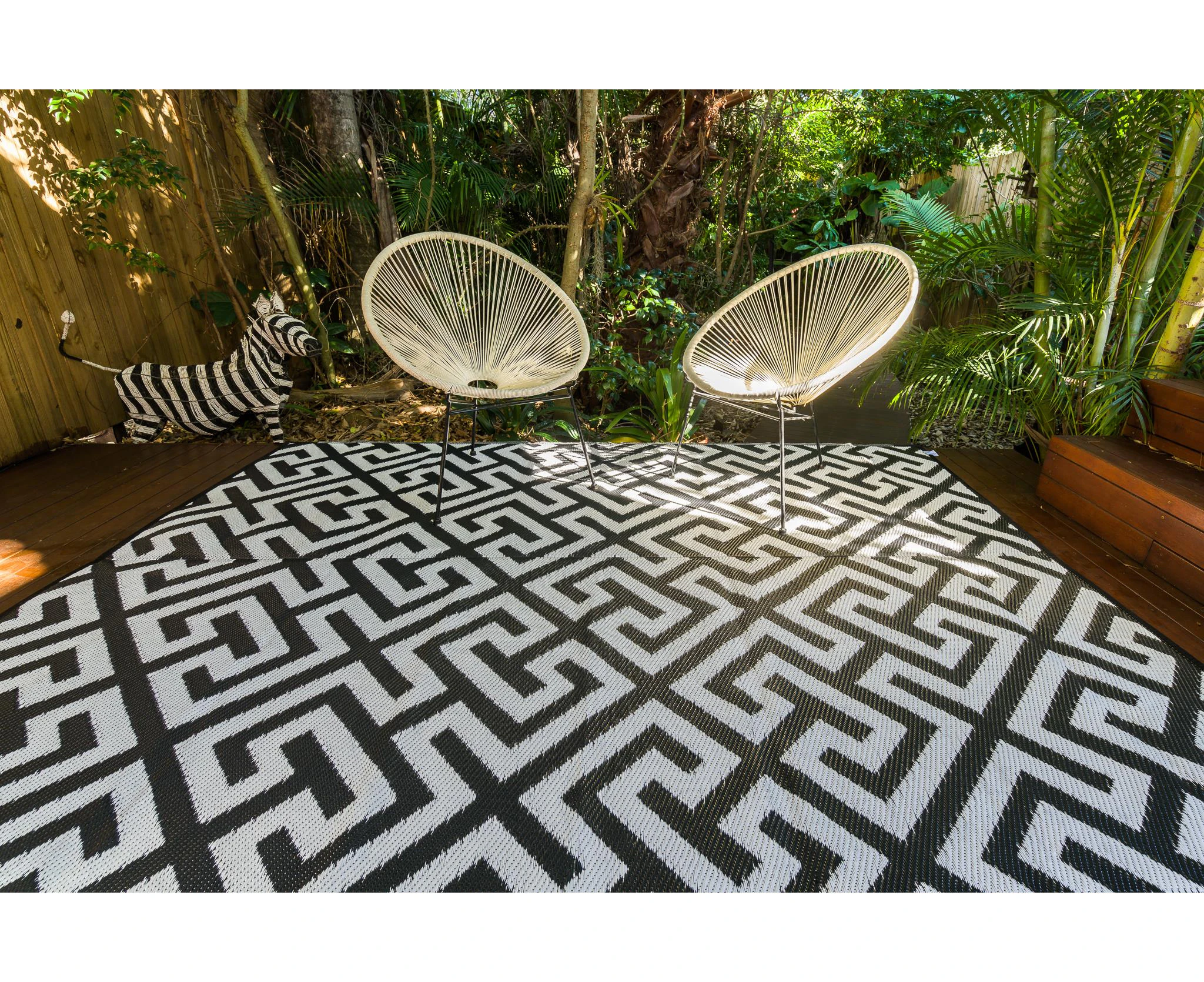 Outdoor Rug - Luxe Black and White