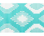 Outdoor Rug - Positano Aqua and White