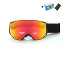 WASSUP Kids Ski Goggles Full REVO Double-Layer Anti-Fog Ski Goggles-Sand Black&Red