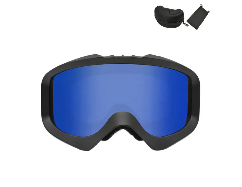WASSUP Double Layer Anti-Fog Ski Goggles Snow Goggles-Sand Black&Blue