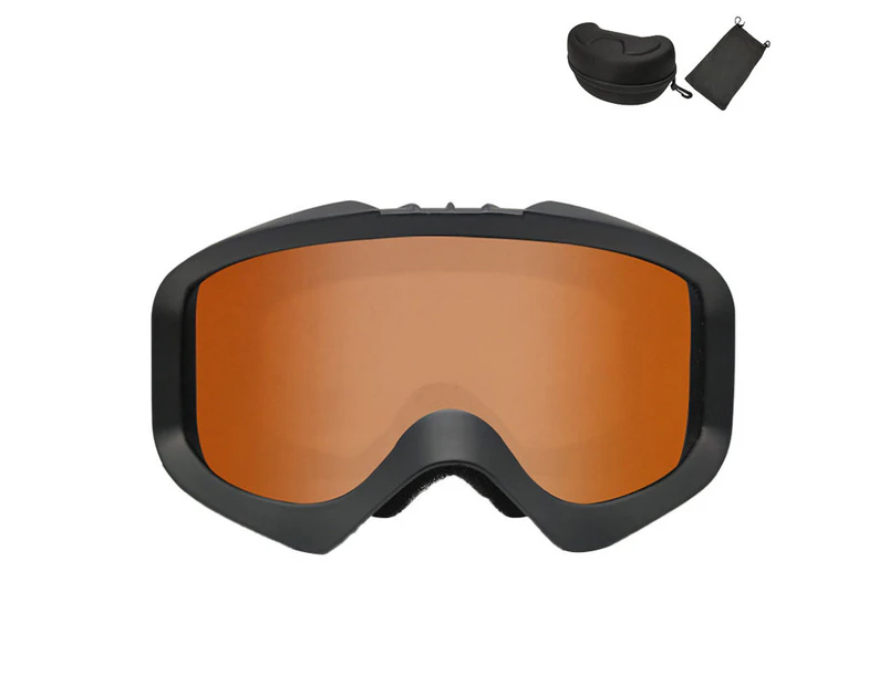 WASSUP Double Layer Anti-Fog Ski Goggles Snow Goggles-Sand Black&Orange