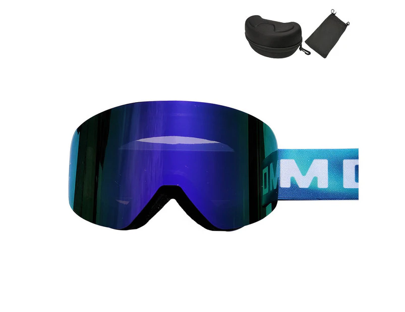 WASSUP REVO Double Layer Anti-Fog Ski Goggles Magnetic Ski Goggles-Bright Black&Purple