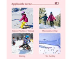 WASSUP Kids Ski Goggles Full REVO Double-Layer Anti-Fog Ski Goggles-White&Pink