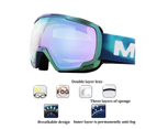 WASSUP Double Layer Ski Goggles OTG Anti-Fog UV Protection Snowboard Goggles-Grey&Silver