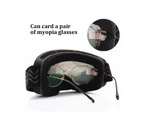 WASSUP Double Layer Anti-Fog Large Spherical Ski Goggles Snowboard Goggles-Black Silver