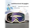 WASSUP REVO Double-Layer Anti-Fog Ski Goggles Snowboarding Goggles-Bright White&Purple