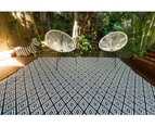 Outdoor Rug - Diamond Black And White