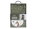 Living Textiles Newborn Baby Swaddle/Beanie Gift Giving Cotton Set Olive Spots