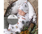 Living Textiles Newborn Baby Swaddle Cotton Gift Giving Set Forest Retreat