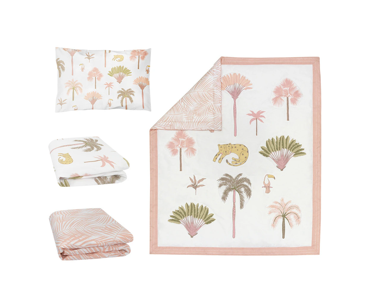 4pc Lolli Baby/Newborn/Infant Children's Cotton Living Nursery Set Tropical