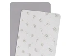 2pc Living Textiles Organic Muslin Co-Sleeper/Cradle Fitted Sheet Dandelion/Grey
