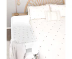2pc Living Textiles Organic Muslin Co-Sleeper/Cradle Fitted Sheet Dandelion/Grey