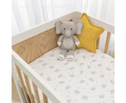 2pc Living Textiles Baby/Newborn Cotton Jersey Cot Fitted Sheet Mason Elephant