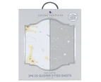 2pc Living Textiles Cotton Jersey Co-Sleeper/Cradle Fitted Sheet Noah Giraffe
