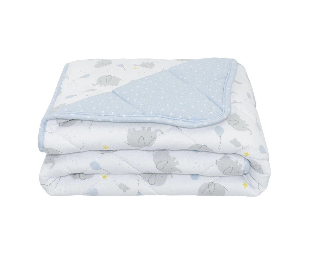 Living Textiles Newborn/Baby/Infant Cotton Jersey Cot Comforter Mason Elephant