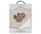 Living Textiles Baby/Infant/Newborn Children's Hooded Cotton Bath Towel Sloth