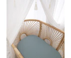 2pc Living Textiles Organic Muslin Baby Bassinet Fitted Sheet Banana Leaf/Teal