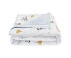 Living Textiles Reversible Cotton Jersey Cot Comforter Up Up & Away/Stripes