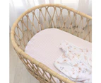2pc Living Textiles Baby Cotton Bassinet Fitted Sheets Butterfly/Blush Gingham