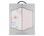 2pc Living Textiles Infant/Baby Cotton Cot Fitted Sheets Butterfly/Blush Gingham