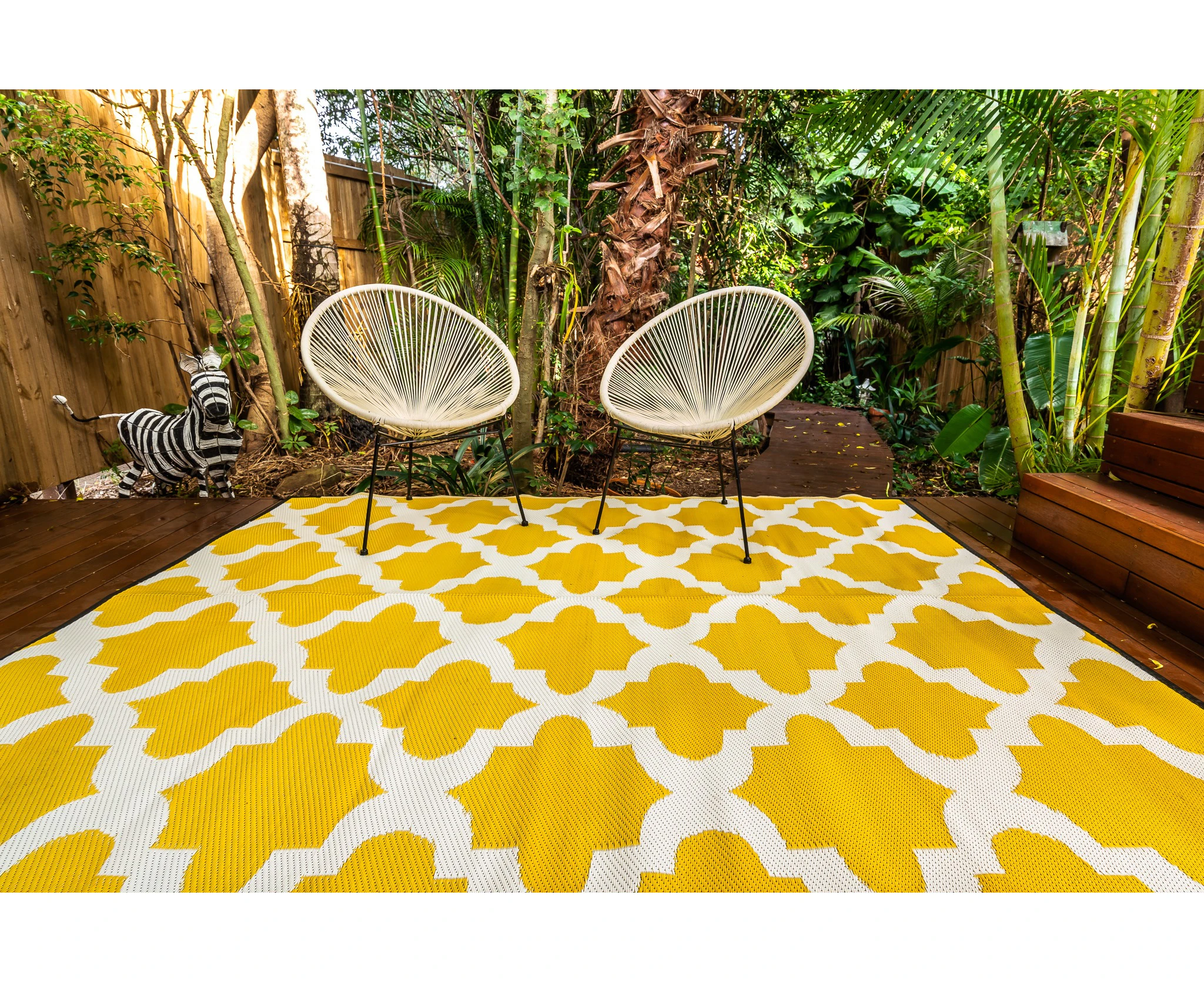 Outdoor Rug - Morocco Yellow And White