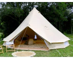 6M Commercial 12-16ppl Glamping Bell Tent Ultra Thick 360GSM Cotton Canvas Camping Tent