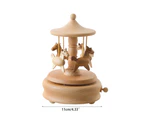 Romantic Carousel Wooden Music Box Rotating Handcraft Collection Home Decorations Christmas Valentine's Birthday Gifts