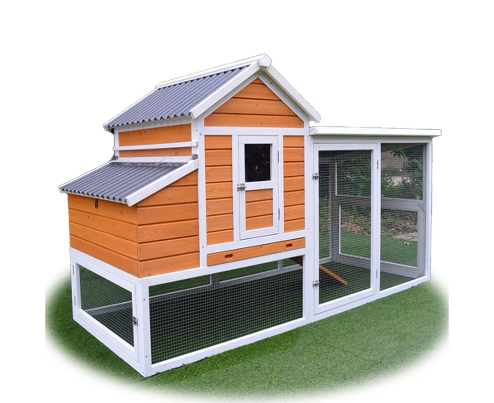 Large Chicken Coop Rabbit Hutch Guinea Pig Ferret Cage Hen House With Nesting Box