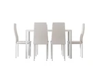 Artiss Dining Chairs and Table Dining Set 6 Chair Set Of 7 Wooden Top White