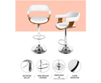 Bar Stools Set of 2 Swivel Kitchen Stool Chairs White